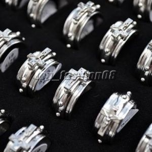 Christian Cross Spinner Stainless Steel Ring